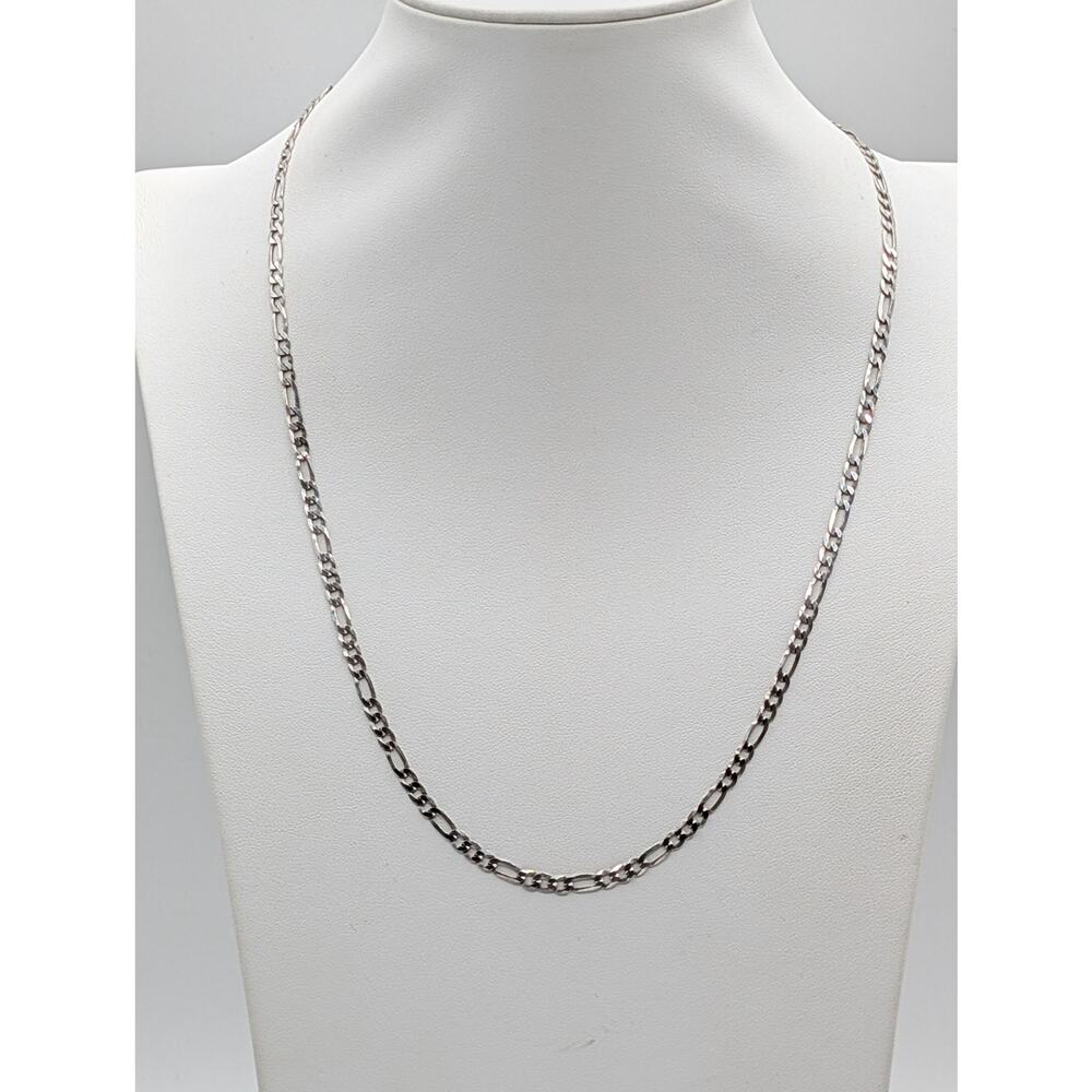 925 Italy Sterling Silver Figaro 22" Chain Necklace 6.52g - Picture 7 of 7